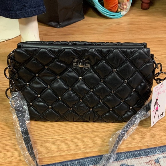 Gilda Paris Handbags - Gilda Paris Elegant Black Quilted Women's Bag waffle chain new